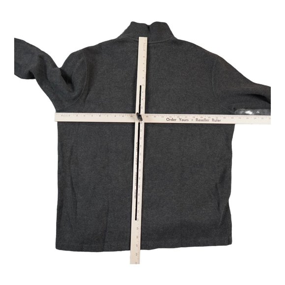 VTG Polo Ralph Lauren Sweater Men's Large Dark Gray Mock Neck Quarter Preppy - Picture 5 of 10